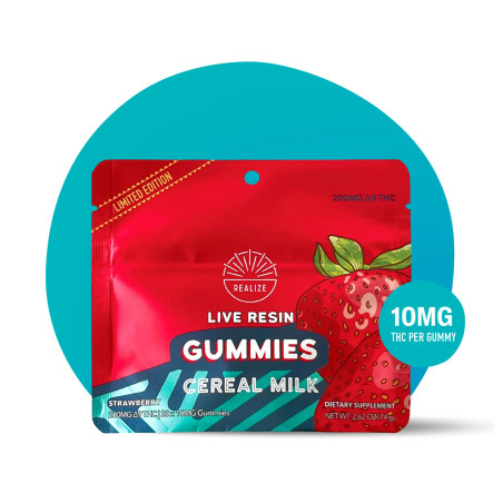 Realize Live Resin Gummies - Strawberry Cereal Milk | 10mg THC, 200mg Pack