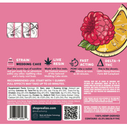 Limited Edition Realize Live Resin Gummies - Raspberry Lemonade Wedding Cake | 10mg THC, 200mg Pack