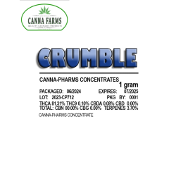 Canna-Pharms Crumble Concentrates | 1g Premium Cannabis Extract