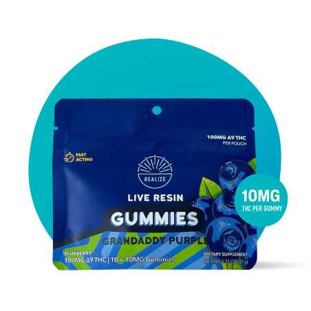 Live Resin Gummies - Blueberry Grandaddy Purple | 10mg THC Each