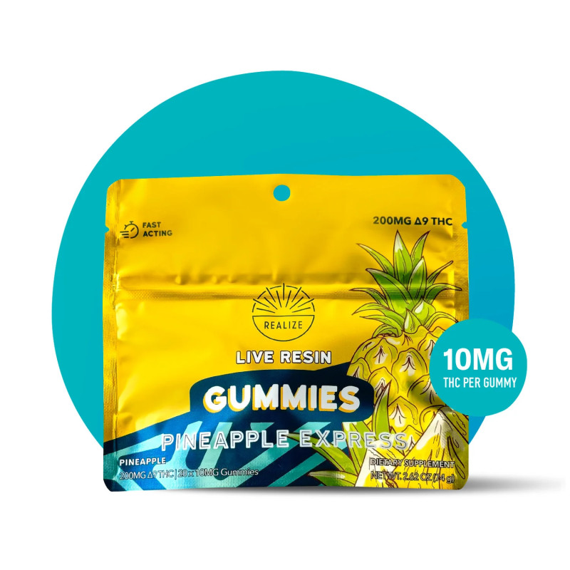 Realize Live Resin Gummies - Pineapple Express | 10mg THC, 200mg Pack