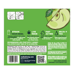 Realize Live Resin Gummies - Green Apple Sour Diesel | 10mg THC, 200mg Pack